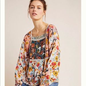Anthropologie Nikki peasant blouse size M